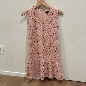 Pink Floral Eyelet Dress